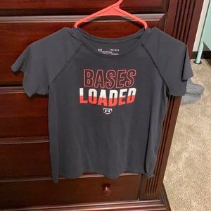 Under Armor Black Printed Dryfit Tee